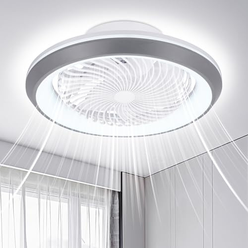 Lightasea Deckenventilator mit Beleuchtung, Deckenlampe mit Ventilator und Fernbedienung, 3 Farbtemperatur und 6 Geschwindigkeiten LED Deckenleuchte mit Ventilator Leise für Wohnzimmer, Schlafzimmer