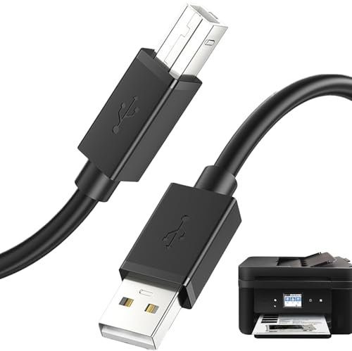 Uonguon Printer Usb Cable, a Male to B Cable, 7ft High Speed 2.0 Cord, Stable Data Transfer for Computer, Laptop, Reliable Home or Office Connectivity, Sturdy Design, Easy Install