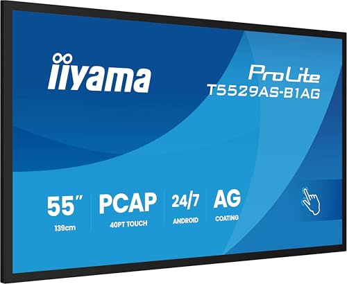 iiyama ProLite 140 cm 55 Zoll Diagonalklasse LCD-Display mit LED-Hintergrundbeleuchtung Digital Signage Touchscreen Multi-Touch 4K UHD 2160p 3840 x 2160 Direct LED schwarz Blende matte Oberfläche