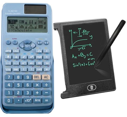 FX-991EX Calculadora Multifunción Científica con Tableta de Escritura borrable LCD de 4,4 Pulgadas, con 522 Funciones y 10+2 dígitos Pantallas, para Estudiantes y Profesores, oficinas (Azul)