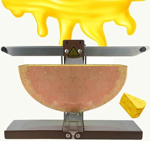 OJHGRDFV Comercial eléctrico Raclette derretidor de Queso, Parrilla de Acero Inoxidable de ángulo Ajustable de 900 W, Calentamiento rápido para Uso en restaurantes y cocinas