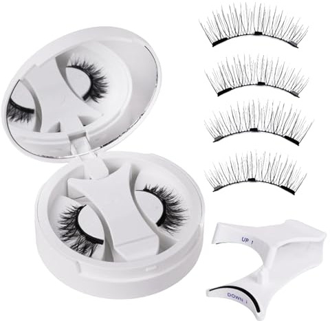 Xijobido Pestañas Magnéticas Naturales,Pestañas Postizas con Aplicador | Postizas Magnéticas Con Curva Resistente al Agua para Maquillaje de Escenario y Cosplay