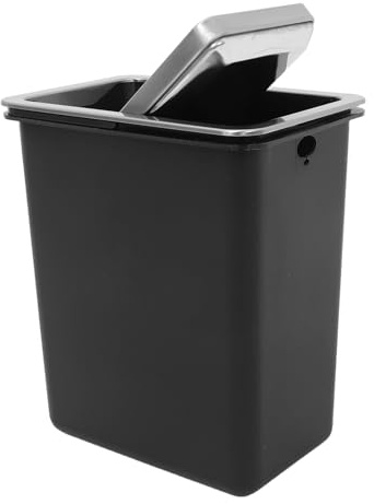 TOYANDONA Cubo de Basura de Cocina Empotrable Negro de Acero Inoxidable