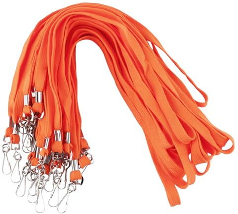 LOPYXBR 100 Stück Schlüsselband Schlüsselanhänger Band mit Drehbarem Metallclip 42cm Lanyard Schlüsselband Schlüsselbänder zum Umhängen für Ausweishüllen und Schlüssel (Orange)