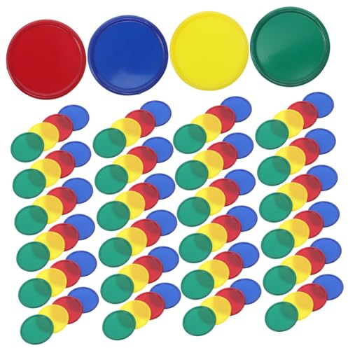 VANZACK Jetons de Jeu Transparents Compteurs Plastiques Colorés sans Chiffres Outils Éducatifs pour Mathématiques Classe Jetons Vierges pour Bingo et Apprentissage