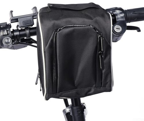 Besttoolifes Waterproof Ebike Battery Storage Case for Controller Junction Box | Plastic Electronic Enclosure with Reflective Strips | For Handlebar(Front bag Small)