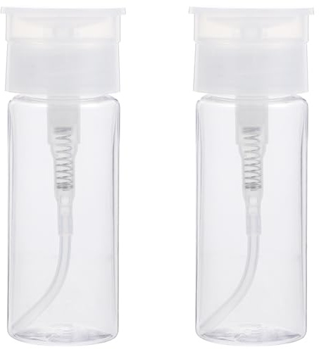 Ciieeo Bottiglia Portatile da Viaggio 100ml in Petg Riutilizzabile e Ricaricabile per Pulizia Unghie e Cosmetici, Set 2 Pezzi per Viaggi e Uso Quotidiano
