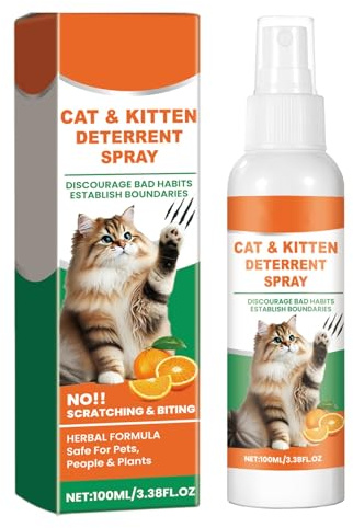 100ml Cat Scratch Deterrent Spray for Furniture - Anti-Chew Bitter Spray for Cats to Stop Scratching & Biting, Safe Pet Training Aid, Protects Furniture, Carpets, Wires