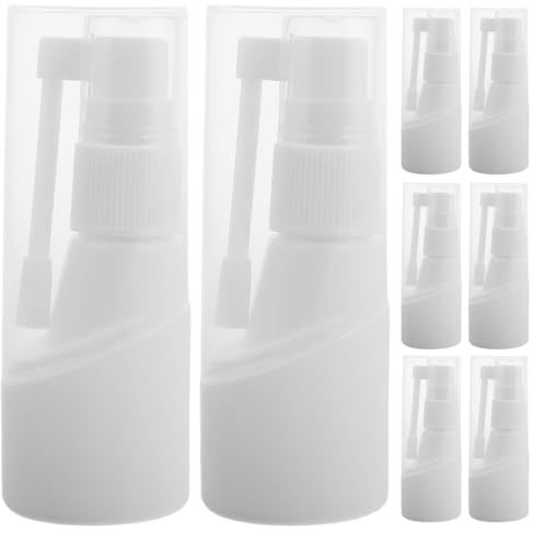 Abaodam Set 10 Bottiglie Spray Nasali Ricaricabili da 30ml in Plastica Bianca, Leggere e Portatili per Viaggio e Ufficio Nebulizzatore a Nebbia Fine