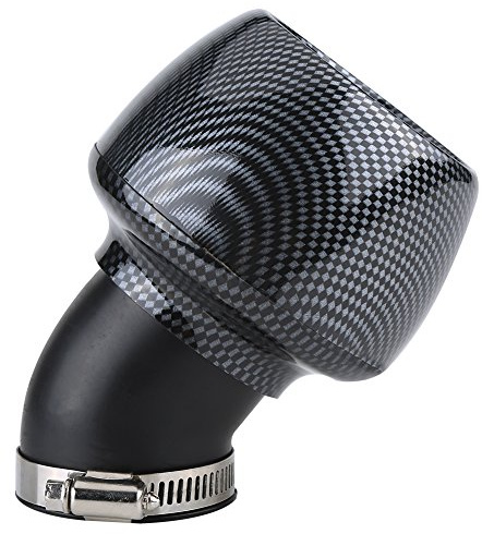 Qiilu Cornet Filtre Air 42mm, Filtre à air de moto Nettoyeur de Filtre à Air Universel en Fibre de Carbone pour Moto Scooter ATV Dirt Bike