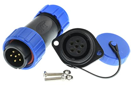 DRRI SP21 Vite Installare Plastica Circolare Impermeabile Connettore 6 Pin Maschio Presa Femmina con Tappo antipolvere (6Pin)