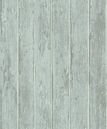 Rasch Carta da parati in tessuto non tessuto (naturale), verde, grigio, 10,05 m x 0,53 m, cambio carta da parati 809213, menta, 10,05 0,53 m