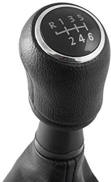 Premium Schaltknauf Knauf Manschette Schwarz Chrom 6-Gang
