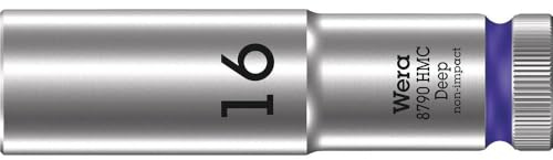 Wera 05004556001 8790 HMC Deep Steckschlüsseleinsatz 1/2, Violett, 16.0 mm