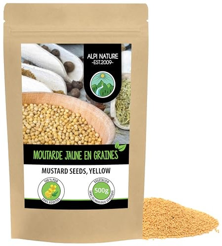 Alpi Nature Mustard Seeds Yellow White 500g 1.1 lb, White Yellow Mustard Seeds 1-2mm