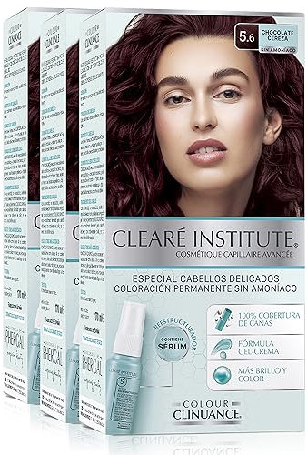 Colour Clinuance | Permanent färgning för skonsamt hår | Utan amoniak, Parabener, silikon. | Intensiv färg 100 % täckning | Dermatologiskt testad | 5,6 Choklad Körsbär (x3)