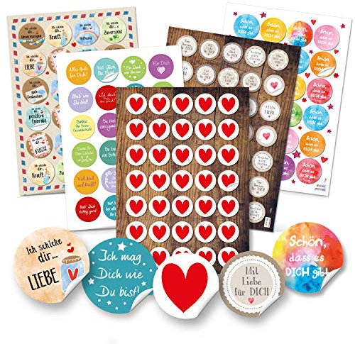 Logbuch-Verlag 142 kleine Deko Sticker SET Sprüche Worte Zitate Liebe Motivation Aufkleber positiv Spruchaufkleber Geburtstag Freunde