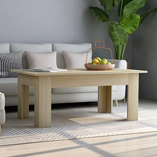Tidyard Wohnzimmer Couchtisch Wohnzimmertisch Universal, 100 x 60 x 42 cm in Sonoma-Eiche