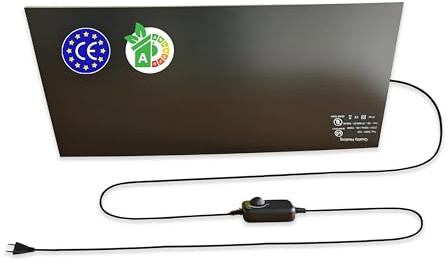 Quality Heating Infrarot Tischheizung 150W Selbstklebend – Carbon Infrarot Schreibtischheizung mit Faserplatte und Gefälle, Effiziente Untertischheizung für Büro, Home Office und Arbeitsplatz