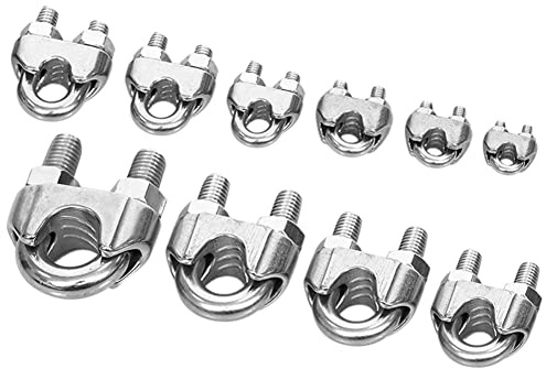 CONPHERON 2 Stk Drahtseilklemme 10mm Edelstahl Bügelseilklemme Klemme Seilklemme M10 für Drahtseil, StahlKabel