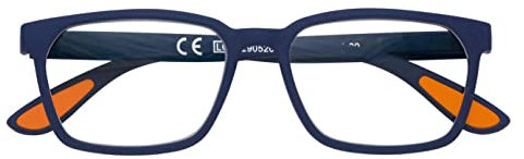 Zippo Occhiali da lettura morbidi al tatto, realizzati con struttura a linee morbide, ideali per uomini e donne, diopter +2.00, colore blu, asta interna arancione