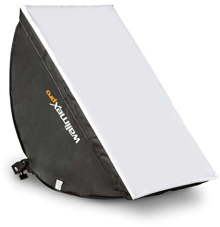 Walimex Pro Set Premium para Estudio fotográfico con 2 trípodes de lámpara y 2 softboxes LED 40x60cm, Bicolor, Sistema de Fondo telescópico 120-307 cm con Fondo de Tela Negra