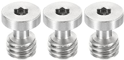 PATIKIL 3/8-16 Filettatura 16mm Lunghezza Fotocamera Rapido Rilascio Vite Treppiede Vite 3pz Acciaio Inossidabile Piatta Scanalatura Viti per DSLR Fotocamera Rig Accessori Argento