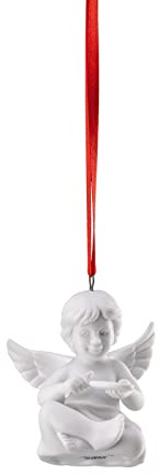 Engel m.Malerpalette Weiss Matt 5,5 cm
