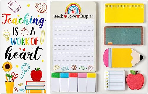 Lehrer Geschenk, Lehrerin Geschenk Abschiedsgeschenk Lehrer Geschenke für Lehrerinnen, Haftnotizen Klebezettel Set Page Marker Sticky Notes Haftstreifen Geschenk für Lehrerin