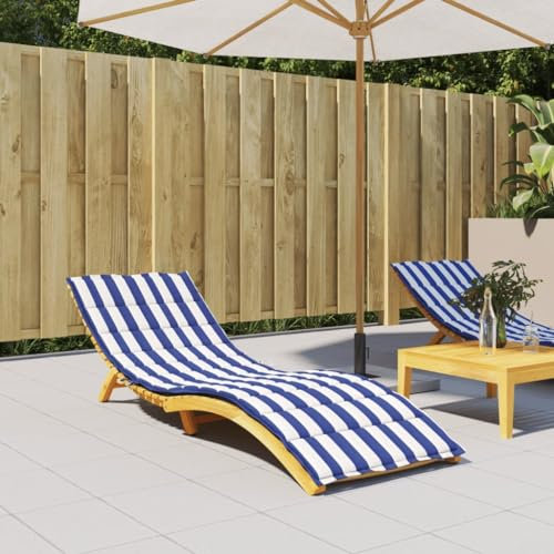 ZEYUAN Sonnenliegen-Auflage Blau&Weiß Gestreift Oxford-Gewebe Liegenauflage, Auflage Gartenliege, Liegestuhl Auflage, Bankauflage, Stuhlauflage Für Hochlehner, Liegestuhlauflagen - 361421