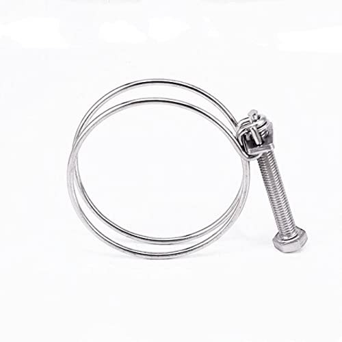 5pcs Stainless Steel Double Wire Hose Clamp Adjustable Plumbing Fastener Fitting Hardware,73,80mm