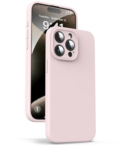 Supdeal Custodia in Silicone Liquido per iPhone 15 pro max, [Protezione Fotocamera] [Cover in Microfibra] [Protezione a 4 Strati], Case Ultrasottile e con Presa Comoda, 6,7 Pollice, Rosa