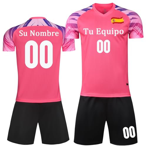 OPUTWDF Equipacion Futbol niño Personalizados Camiseta Futbol Personalizada Niños y Adultos con Nombre, Número, Logotipo del Equipo Equipacion Futbol Niño