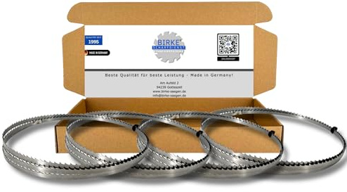 4er Set Birke® UDDEHOLM & GEHÄRTET Bandsägeblätter Weich- und Hartholz für Scheppach, Holzstar uvm.. (1790x6x0,4 6ZpZ (UDDEHOLM))