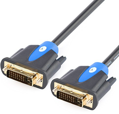 SHD Câble DVI de 15,2 m, DVI vers DVI 24+1 mâle vers mâle Dual Link DVI-D pour projecteur PC HDTV