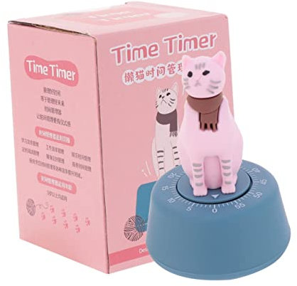 ABOOFAN Cat Design Clockwork Timer Kitchen Timer for Baking for Boys and Girls Countdown Clock Function for Home Use