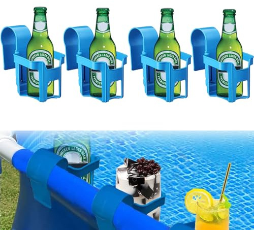 Xlong Poolrand Getränkehalter, 4 PCS, Pool Getränkehalter aus Kunststoff, Premium PP-Material, Robust & Auslaufsicher, Multifunktional für Pools & Badewannen, 4 PCS