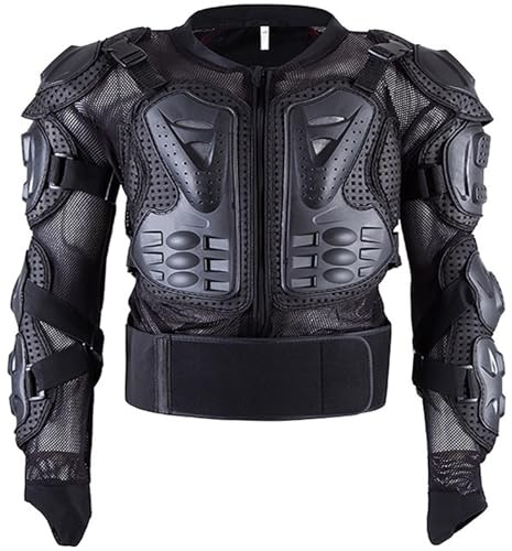 Körperschutz Für Motorradfahrer, Brust- Und Rückenschutz, Wirbelsäulenschutz, Schutzweste, Motorrad-Körperschutz, Brustschutz, Rückenschutz, Motocross, Geeignet Für Motorcross (5 Größen) Black,5XL