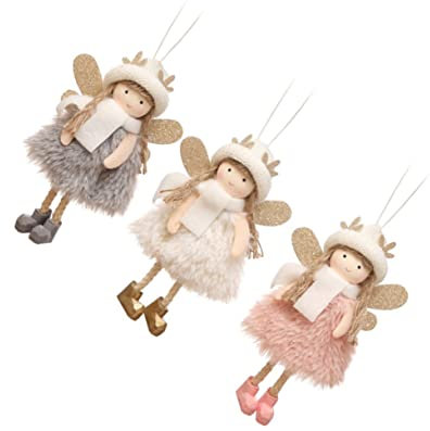 OUNONA 6 STK Engel-Mädchen-Anhänger Weihnachtsplüschpuppenverzierungen Weihnachtsbaumschmuck weihnachtsengel Figuren engelfiguren Weihnachten Weihnachtsdekorationen Engel Dekorationen