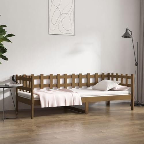 LLEZKBR Möbel Artikel-Tagesbett braun 90x200 cm Massivholz Kiefer
