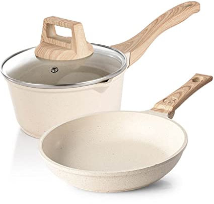 Olla para cocinar, sartén, Juego Wok, sartén Antiadherente, Piedra, Trigo, arroz, Cocina, Caldo, Leche, Olla para baño maría, Caldera con Tapa Vidrio, sartén, característica la sartén