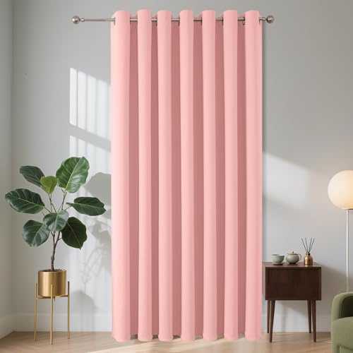 Joydeco Verdunkelungsvorhang 1 Stück,Vorhang Blickdicht mit Ösen Türvorhang H 210 x B 132 Thermovorhang Traumhaftes Rosa Kälteschutz Hitzeschutz Blackout Curtain für Schlafzimmer Wohnzimmer