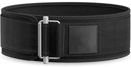 Gewichtsgürtel Gewichthebergürtel mit Schnellverschluss, verstellbar, Nylon, Trainingsgürtel for das Fitnessstudio, for Männer und Frauen, Kreuzheben, Kniebeugen, Heben, Rückenstütze(Black,S)