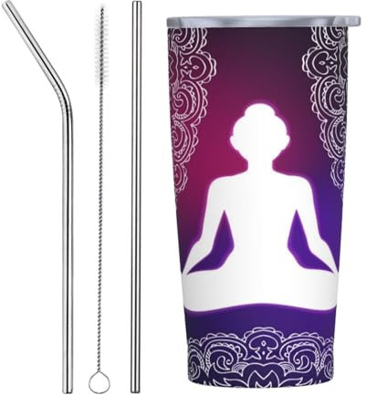 Taza Termica Acero Inoxidable 20Oz, Yoga Taza Térmica De Café Personalizada Acero Inox Vaso Termico Al Vacío Taza Termo Café, Para Café, Agua Y Té