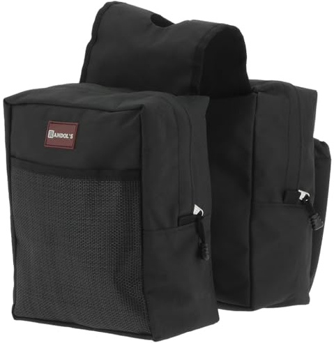 Amesbichler Reitsport Randols Satteltasche für Westernsattel mit Hornloch Packtasche doppelt Pferd (schwarz)