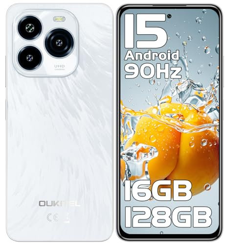 OUKITEL C65 Telefonos Moviles Libres Android 15-16GB + 128GB/1TB Telefono Movil, 6.7 HD+90Hz Móviles, Batería 5150mAh Smartphone, Cámara 50MP+8MP, Triple 4G SIM/GPS/Fingerprint/OTG/3.5mm Jack