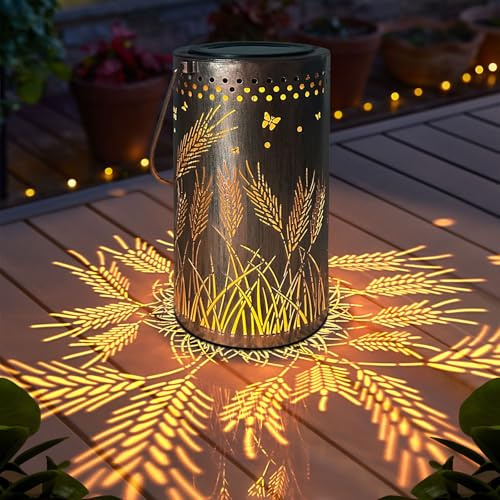 Weihnachtsgeschenke für Frauen, Geburtstag, einzigartige Weizenohren, Solarlaterne, Gartenornamente, Outdoor, wasserdichte Gartendekorationen, Laternen, perfekte Geschenke für Mutter, Oma, für Tisch