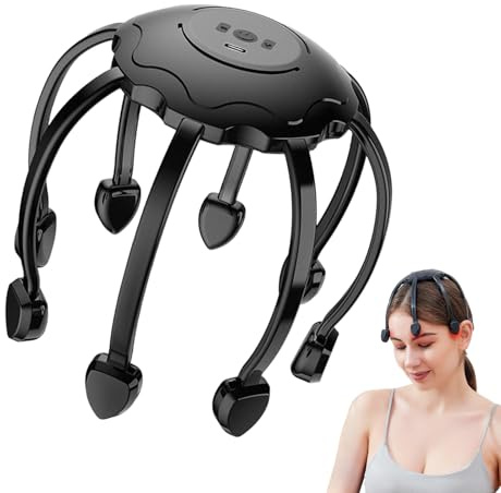 Masajeador de cabeza de pulpo, masaje eléctrico del cabelludo | rascador automático de pulpo de 360 grados, masajeador de dedos, 8 dispositivos de masaje de cabeza de garra, estimulador elé