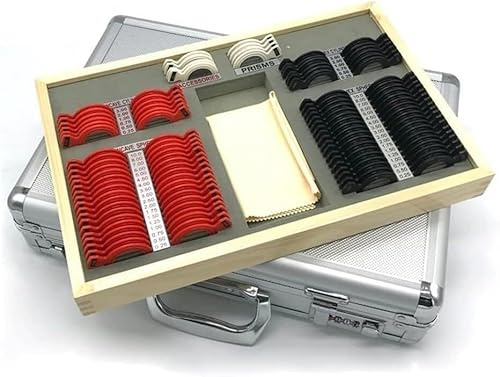 Optical Trial Lens Frame 104-piece Trial Lens Set, Optical Trial Lenses, Vision Test Trial Lenses for Detecting Hyperopia, Myopia, Astigmatism, Strabismus Or Color Blindness, Etc.