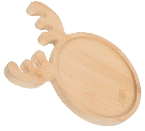 NUOBESTY Sottobicchieri in Bambù Base Vuota Forma Cervo per Bevande Vassoio per Mosaico Fai da Te Supporto per Tazze da Tè e Progetti Artigianali Creativi